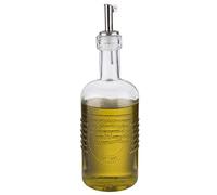 APS Botella de vinagre y aceite "OLD FASHIONED" 0,35 l - Botella de alta calidad para vinagre y aceites, incluye vertedor de acero inoxidable con tapa, diámetro de 7 cm, altura de 22 cm