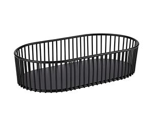 APS Cesta Urban de 29 x 16 cm, altura: 7 cm, ovalada, metal, color negro