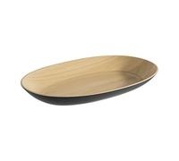 APS Cuenco -Frida, 33,5 x 21 cm, altura: 4 cm, melamina interior: aspecto de madera exterior: negro, 1,2 litros