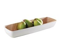 APS GN 2/4 cuencos de Frida de melamina 53 x 16,2 x 7,5 cm, interior: Aspecto De Madera, Exterior: blanco