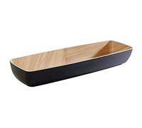APS GN 2/4 cuencos de Frida de melamina 53 x 16,2 x 7,5 cm, interior: Aspecto De Madera, Exterior: Negro