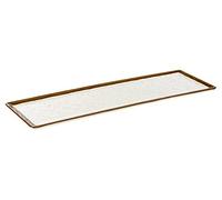 APS GN 2/4 - Stone Art - Bandeja de melamina 53 x 16,2 x 1,5 cm, interior: adornos, color blanco, borde: Marrón