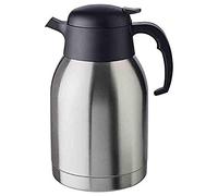 APS Jarra de vacío clásica, 2 litros, cafetera con Tapa roscada, diámetro 14 cm, Altura: 19 cm, Acero Inoxidable de Doble Pared, para Bebidas frías y Calientes.