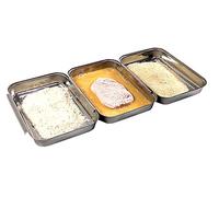 APS Juego de 3 panierstation, profesional compuesto por 3 cuencos de acero inoxidable acoplables (cada uno de 18 x 15,5 cm) / apilable ahorra espacio, apto para lavavajillas