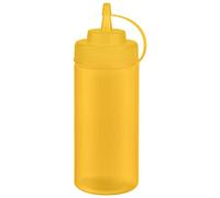 APS Juego de 6 botellas de 7 cm de diámetro, altura: 20 cm, 490 ml de polietileno, amarillo con tapa de rosca con tapa de cierre. Apertura de relleno: 5,5 cm de diámetro