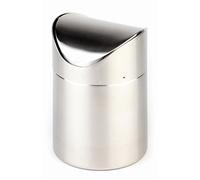 APS mesa cubo diámetro 12 cm, altura 17 cm 18/10 acero inoxidable mate con tapa basculante se puede lavar en lavavajillas