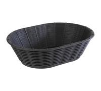 APS Pan y fruta Cesta ovalada de polipropileno en negro, 23 x 17 x 6,5 cm