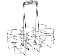 APS Portabidones, Cesta Botella, Recipiente para 6 Botellas, diámetro del Anillo 9,5 cm, 21,5 x 32 cm, Altura 33 cm, de Metal Cromado