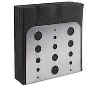 APS Servilletero de acero inoxidable 18/0, servilletero con parte inferior para servilletas 1/4 pliegues mate, 4,5 x 15 cm, altura 12,5 cm