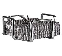 APS Servilletero "Hero" de acero inoxidable, soporte para 65 servilletas de cóctel, incluye pesas, 14,5 x 14,5 cm, 10 cm de altura