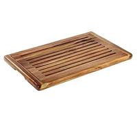 APS Tabla de cortar pan "Akazia", tabla de cortar, tabla de madera de acacia, con compartimento extraíble para migas, 32 x 47,5 cm, altura 2 cm, color marrón