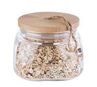 APS 'Woody' Tarro de almacenamiento de vidrio con tapa de madera, 1 L