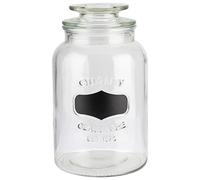 APS Tarro de cristal con espacio para etiquetas. Recipiente de cristal de alta calidad con capacidad de 1,5 litros. Tu mercancía se mantendrá fresca gracias a la tapa de cristal con junta.