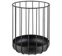 APS Urban 30211 - Cesta redonda de rejilla metálica (22,5 cm de diámetro x 28 cm de alto), color negro