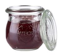 APS Weck - Juego de 12 vasos (75 ml, con tapa, diámetro de 5,5 cm, altura de 6 cm), diseño de tulipanes