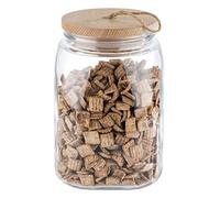 APS 'Woody' Tarro de almacenamiento de vidrio con tapa de madera, 2.5 L