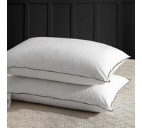 APSMILE Almohada de plumón 40x80 con relleno de 3 cámaras - Almohada de lujo de plumón para dormir, almohada 40x80 de plumón con funda 100% de algodón orgánico, suave y de apoyo (Blanco, paquete de 2)