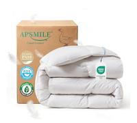 APSMILE Edredón de Plumón Cama 90, 100% Algodón Egipcio, Edredón de 4 Estaciones con Relleno de Plumas 275 gr/m², Esponjoso, Certificado Oeko-Tex y RDS(Blanco, 155x220cm)