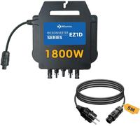 APsystems® Microinversor EZ1D de 1800W, con WLAN y Bluetooth integrados, y relé VDE, de fácil instalación (plug & play), ideal para sistemas de generación de energía en balcones (incluye cable de cone