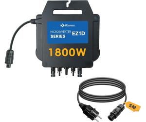 APsystems® Microinversor EZ1D de 1800W, con WLAN y Bluetooth integrados, y relé VDE, de fácil instalación (plug & play), ideal para sistemas de generación de energía en balcones (incluye cable de cone
