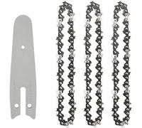 ApuaVireo&Co Cadena de motosierra, mini cadena de motosierra y juego de placa guía for motosierras eléctricas de acero de 4 a 6 pulgadas(4in Set a)