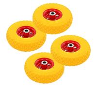 APXESS Ruedas para carretilla (4 unidades, poliuretano, 3,00 - 4 | Elastómero resistente a la abrasión, llantas de metal, capacidad de carga de 100 kg, rodamientos de 20 mm