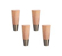 AQCDPJYU Patas cónicas de Madera Maciza con Funda de latón, Patas Ajustables for Mesa y sofá, Altura de 12/15/18/20/25/35 cm(15cm)