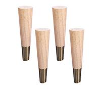 AQCDPJYU Patas cónicas de Madera Maciza con Funda de latón, Patas Ajustables for Mesa y sofá, Altura de 12/15/18/20/25/35 cm(25cm)