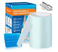 AQhui Parches Piscina Bajo Agua 10cm x 250cm | Kit Reparación con Accesorios | Cinta PVC para Reparar Lonas, Inflables y Piscinas