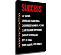 AQSOAEOJ Keys To Success Inspirational Quotes Poster Motivational Wall-Art for Home Office Decor(Framed,16x24inch(40x60cm))