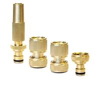 Aqua Control "Conexiones de tubería manguera 19 mm jardín latón; conectore grifo; enlace manguera; lanza metálica de riego; rosca a grifo 1/2""", 4. ø19 mm - 1"