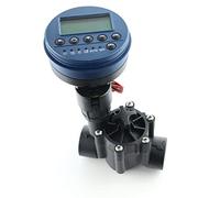 Aqua Control Programador de Riego Digital con Electroválvula de Solenoide Latch. con 2 Programas de Riego Independientes, con válvula para Arqueta. Ideal donde no hay corriente eléctrica, Negro