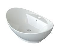AQUABATOS Lavabo de cerámica, Lavabo de pie para baño, con orificio de grifería, con desbordamiento, Lavavajillas de cerámica 59 x 38,5 x 21,5 cm, sin grifo y tapón de drenaje