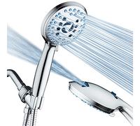 AquaCare - Cabezal de ducha de mano de alta presión con 8 modos, boquillas antiobstrucciones, lavado a presión integrado para limpiar bañera, azulejos y mascotas, manguera de acero inoxidable extra