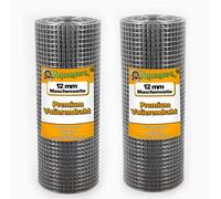 Aquagart® Malla de alambre de 15 m x 0,5 m, malla de 12 mm, malla de alambre galvanizado, rejilla de soldadura robusta