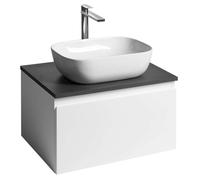 Aqualine Altair - Mueble de lavabo 35x62x45 cm, 1 cajón, pizarra blanca/antracita AI267-03