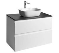Aqualine Altair - Mueble lavabo 60x87x45 cm, 2 cajones, pizarra blanca/antracita AI290-03
