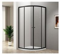 Aqualine ARLETA BLACK, mampara de ducha en forma de cuarto de círculo, 800x800 mm, vidrio transparente