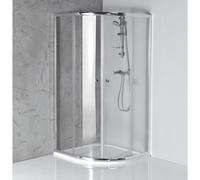 Aqualine ARLETA, mampara de ducha en forma de cuarto de círculo, 800x800 mm, vidrio transparente