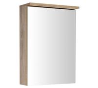 Aqualine, armario espejo con iluminación LED, modelo KAWA STRIP, dimensiones 50x70x22 cm, acabado en roble Emporio