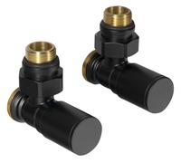 Aqualine C-START - Juego de conexiones de válvulas, conexión de esquina, negro mate SC237B