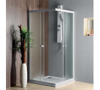 Aqualine - Cabina de ducha cuadrada, 70x70 cm, cristal esmerilado Brick BTQ700