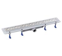 Aqualine - Canaleta de ducha 71 cm, con rejilla, acero inoxidable 1702-70