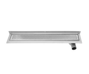 Aqualine - Canaleta de ducha Krokus con rejilla, 86x12x9 cm, junto a la pared, acero inoxidable 2715-90