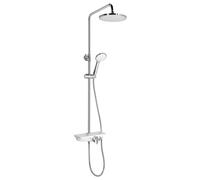 Aqualine - Conjunto de ducha Marco, con grifo, 23 cm, 1 chorro, blanco SL100