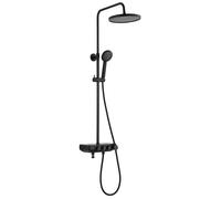 Aqualine Farrao - Conjunto de ducha con mezclador, diámetro 25 cm, 3 chorros, negro SL450B