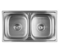 Aqualine - Fregadero, 81x46 cm, acero inoxidable AQ8146B