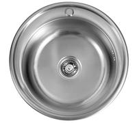 Aqualine - Fregadero, diámetro 51 cm, acero inoxidable AQ051B