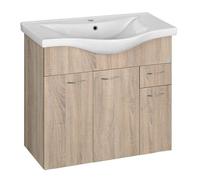 Aqualine Keramia Fresh - Mueble de lavabo 75x74x35 cm, roble platino 50083