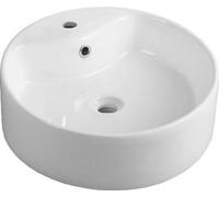 Aqualine: Lavabo de cerámica, diámetro 40 cm, para encastrar, color blanco